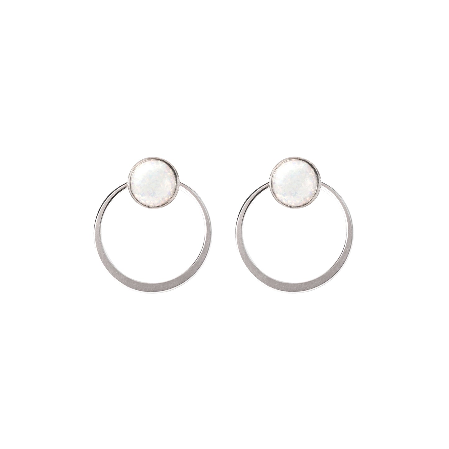 Mineral and Matter Circle Opal Jacket Earrings