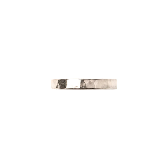Mineral and Matter Silver Wide Hammered Stacking Ring