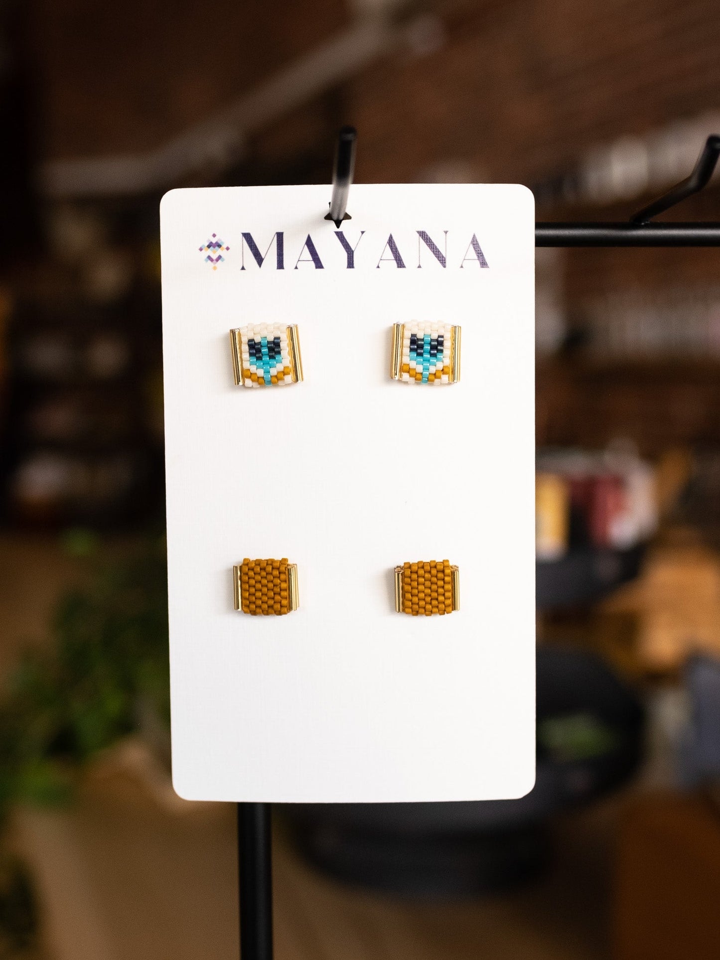 Beaded Handwoven Earrings - Mayana Designs Co