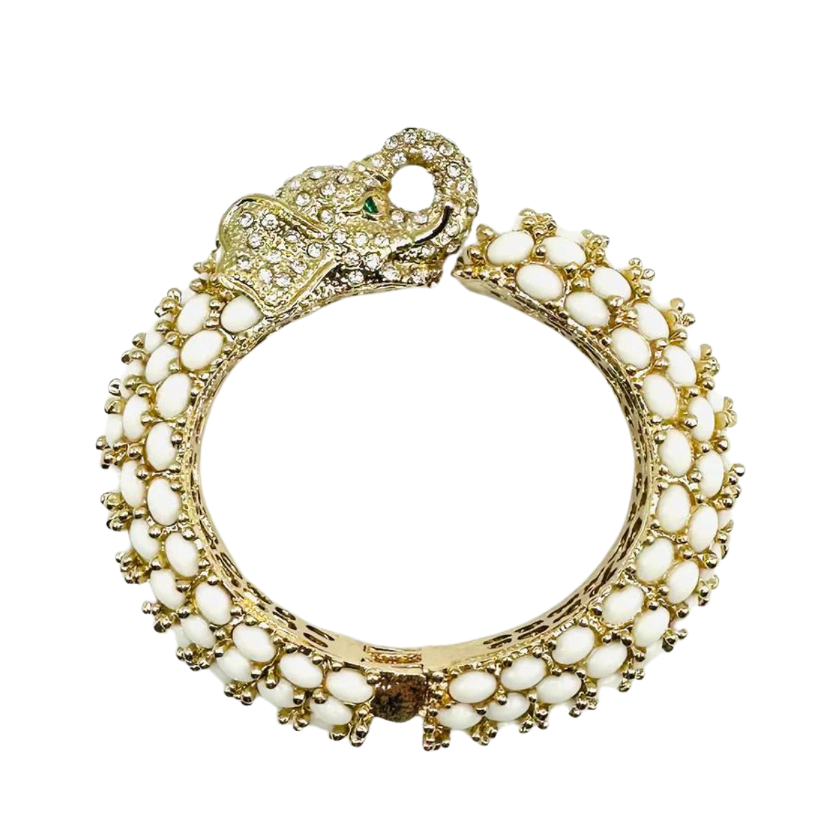 Single Elephant Hinged Bracelet - (two colors)