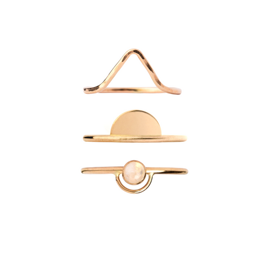 Mineral and Matter Ring Stack - Boho Vibes