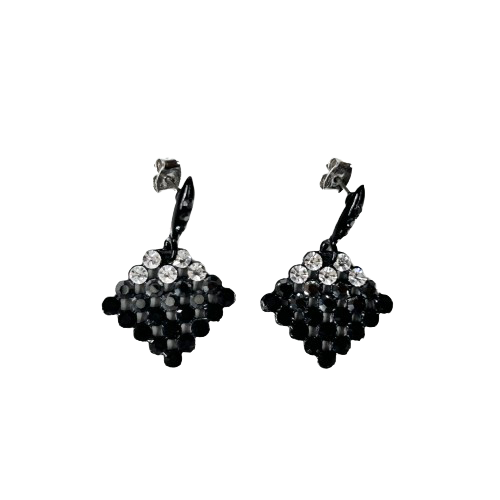 Vintage Black & Diamond Earrings