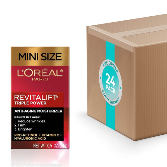 L'Oreal Paris Revitalift Triple Power Anti-Aging Pro Retinol, Hyaluronic Acid & Vitamin C Trial 0.5 Oz - 24 Pack