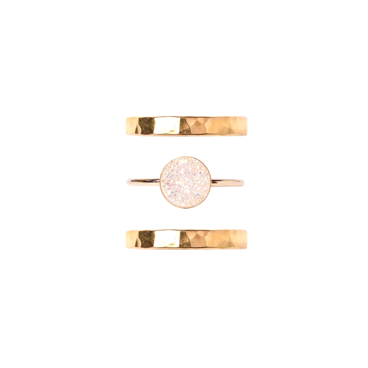 Mineral and Matter Ring Stack - Druzy Statement
