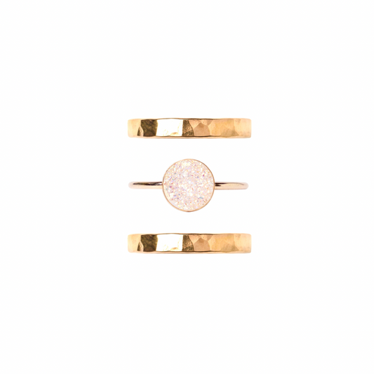 Mineral and Matter Ring Stack - Druzy Statement