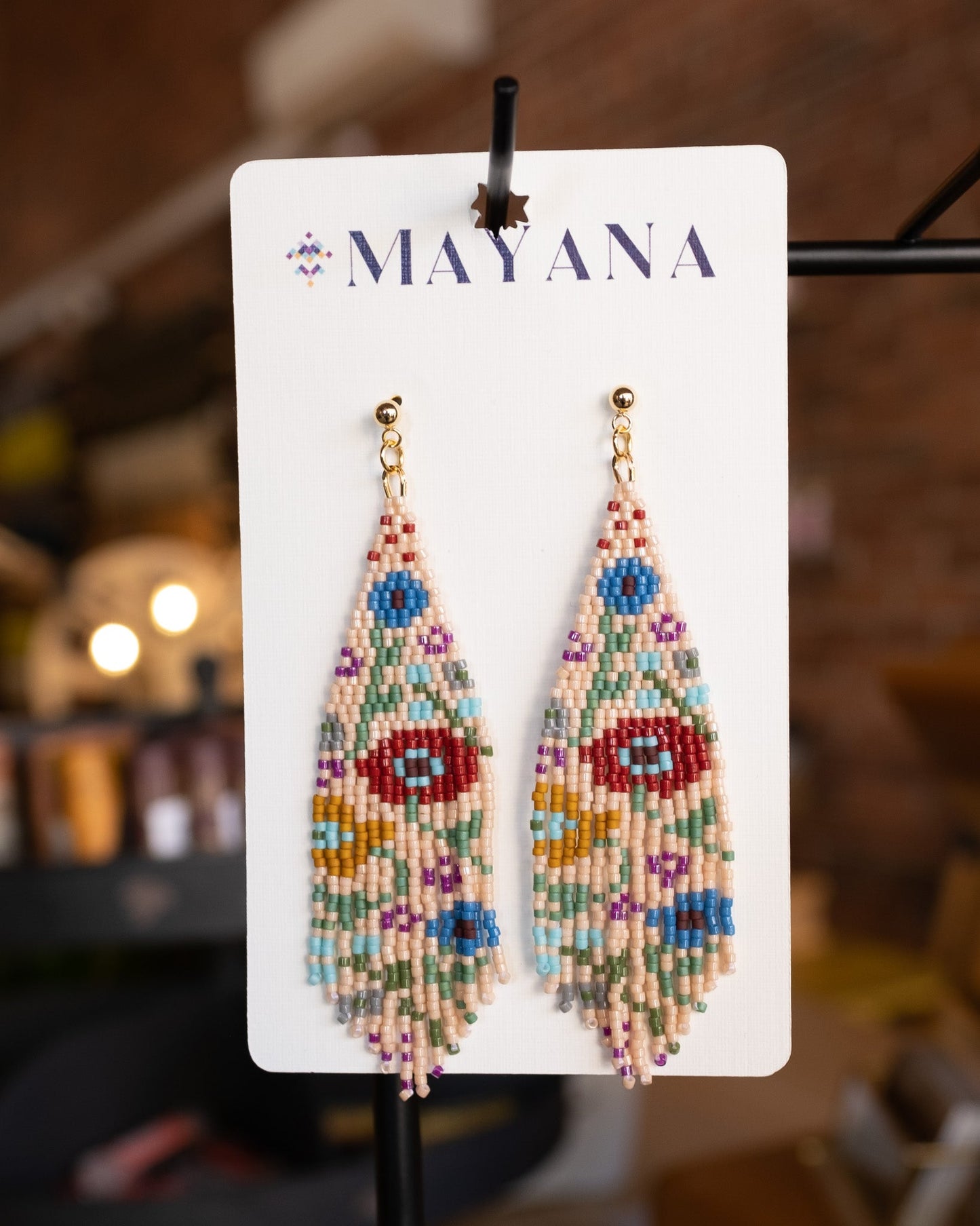 Beaded Handwoven Earrings - Mayana Designs Co