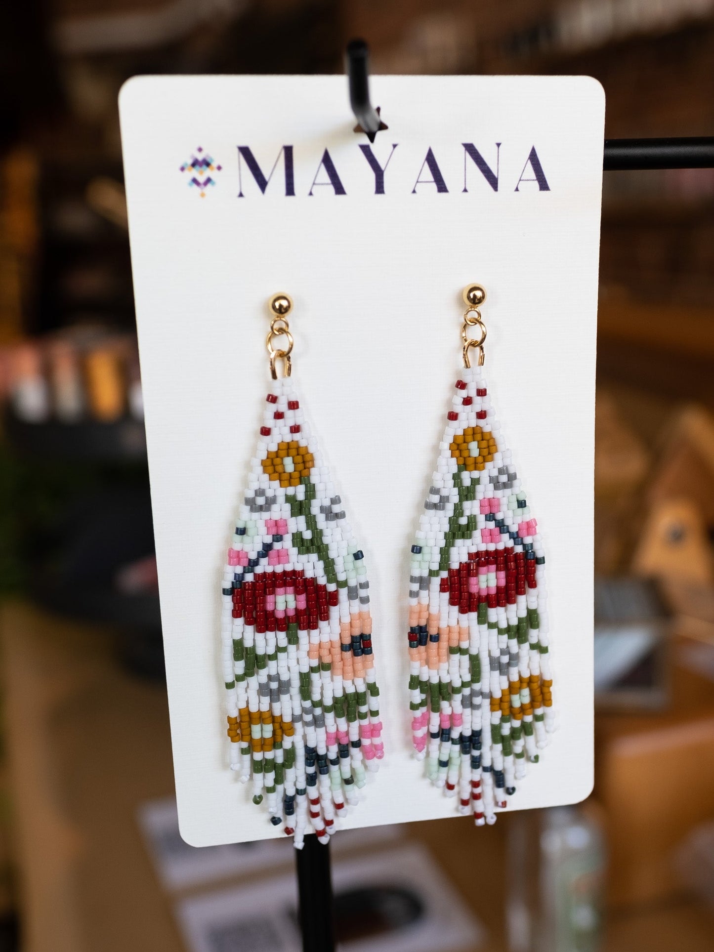 Beaded Handwoven Earrings - Mayana Designs Co