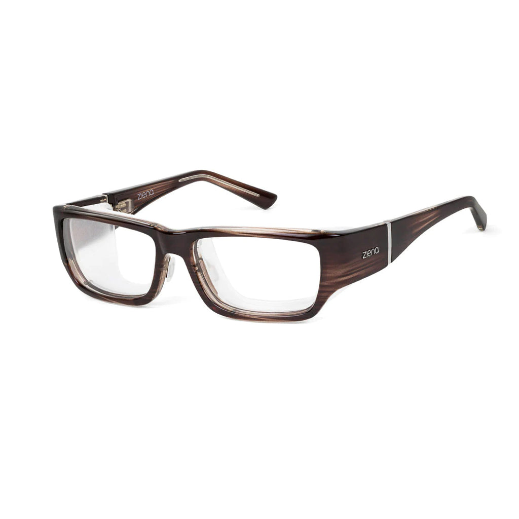Ziena Nereus in Veneer Frame with Frost Eyecup and Clear Lens profile view