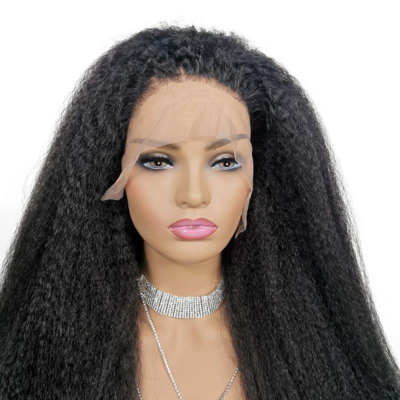 HD Transparent Lace Frontal Kinky Straight Human Hair Wigs