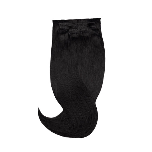 Amazing Hair Human Hair Clip-in 1 Black 7pc Set 20"
