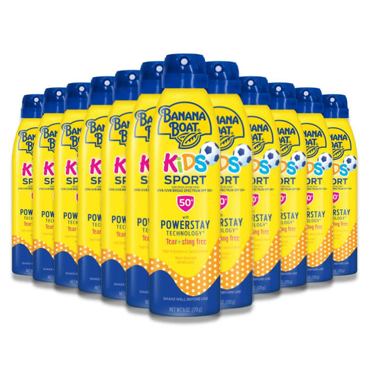 Banana Boat - Kids Sport, Broad Spectrum Sunscreen Spray, SPF 50 - 6 Oz - 12 Pack