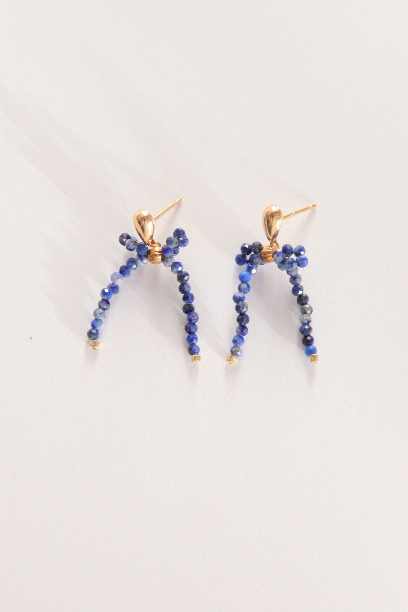 Little Lapis Bow Earrings
