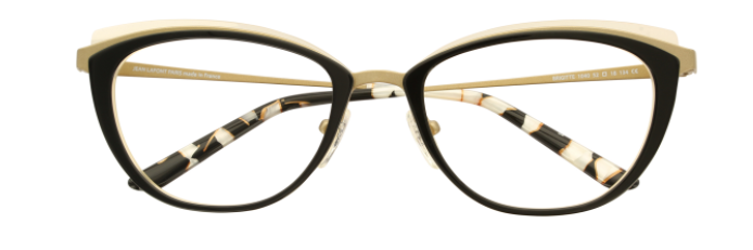 lafont brigitte made in france chic unique elegant fashion designer eyewear glasses stainless steel acetate plastic combination frame ladies women female cat eye black gold crystal creme brow line soft front