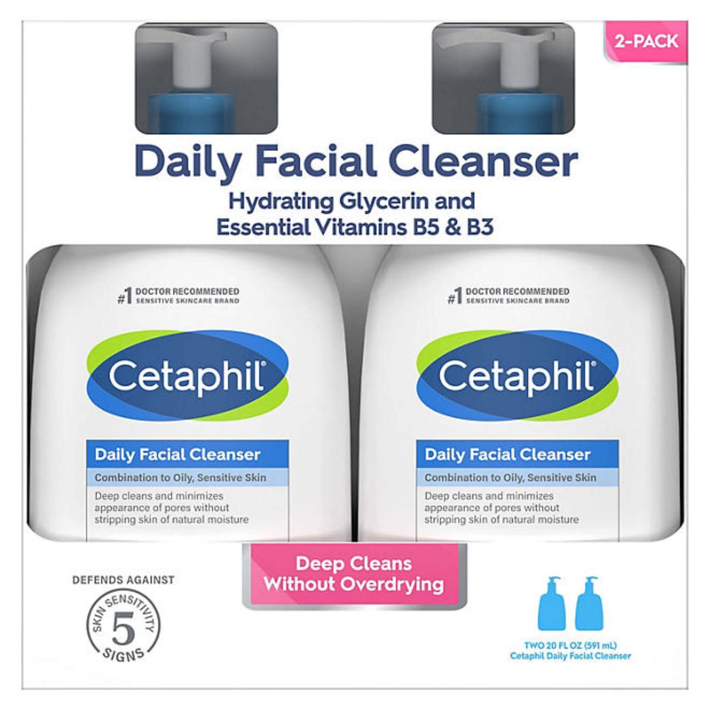 Cetaphil Daily Facial Cleanser - 20 fl Oz - 2 Pack