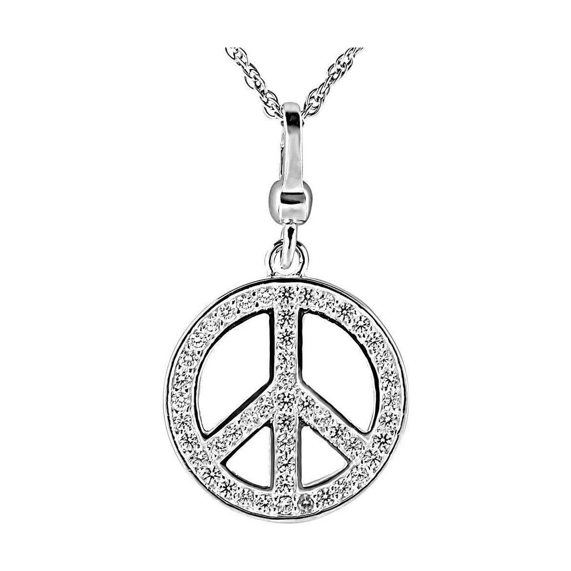 Women's Jewelry - Chain Pendants Chain Necklace Pendant LOS420 - Silver 925 Sterling Silver Chain Pendant with AAA Grade CZ in Clear