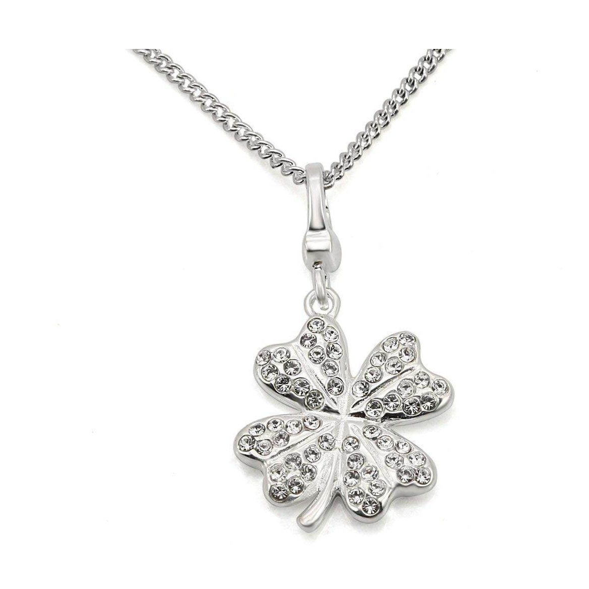 Women's Jewelry - Chain Pendants Chain Necklace Pendant LOS425 - Silver 925 Sterling Silver Chain Pendant with Top Grade Crystal in Clear