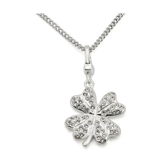 Women's Jewelry - Chain Pendants Chain Necklace Pendant LOS425 - Silver 925 Sterling Silver Chain Pendant with Top Grade Crystal in Clear