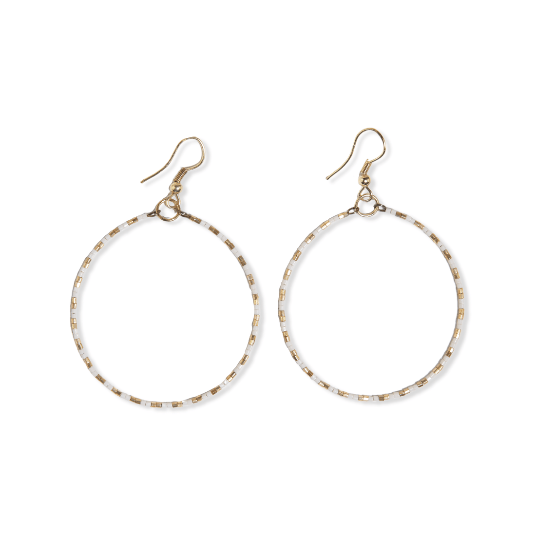 Kelly Checkered Bead Hoop Earrings
