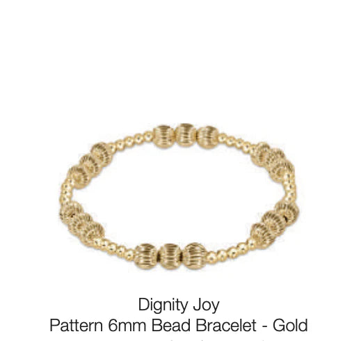 dignity joy pattern 6mm bead bracelet
