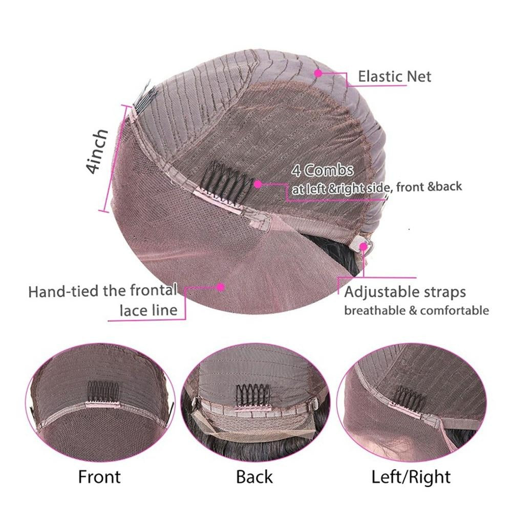 HD Transparent Lace Frontal Kinky Straight Human Hair Wigs