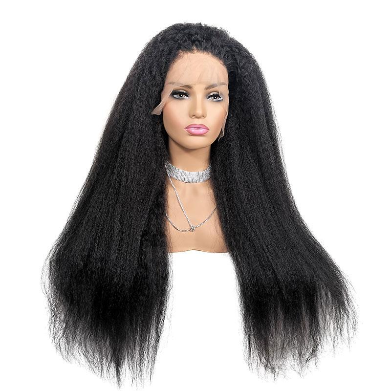 HD Transparent Lace Frontal Kinky Straight Human Hair Wigs