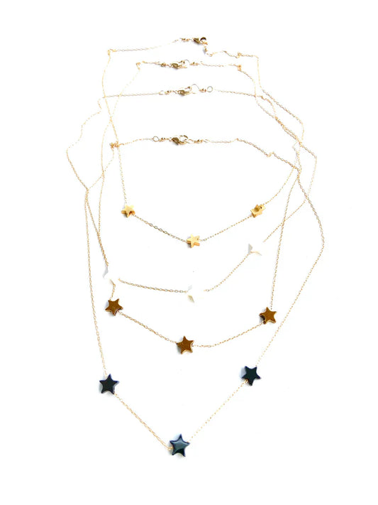 Triple Star Chain - White