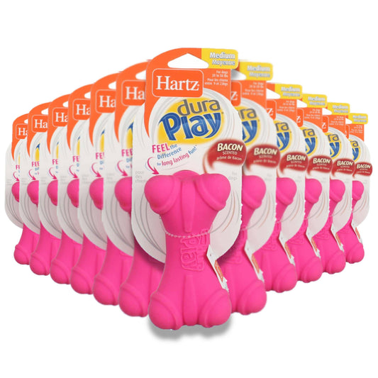 Hartz - Flexafoam Dura Play Medium Bone for Dogs, Assorted Colors - 12 Pack