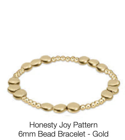 honesty joy pattern 6mm bead bracelet