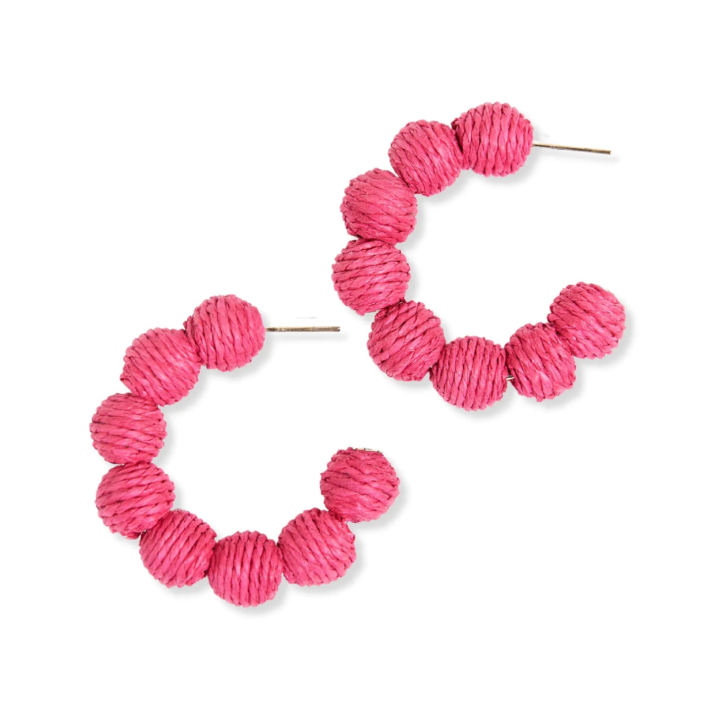 Leila Solid Hoop Earrings Pink