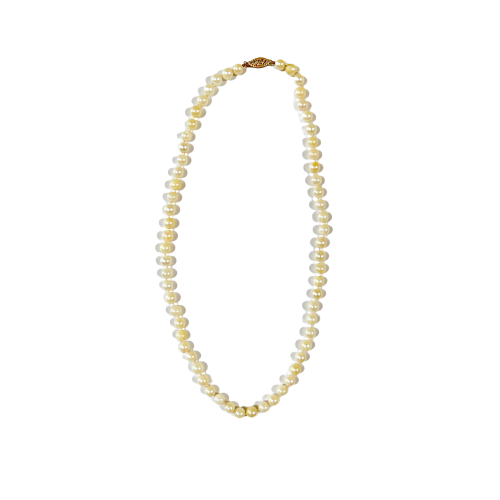 Vintage 18K Gold Pearl Necklace