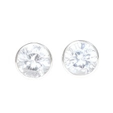 Faux Diamond Bezel Earrings
