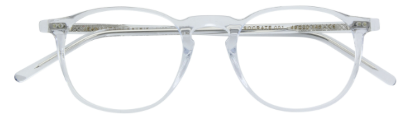 lafont socrate handmade in france vintage reedition round shape modern contemporary unisex men women plastic acetate basic classic casual 001 crystal clear front