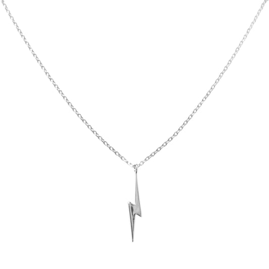 Mineral and Matter Silver Lightning Bolt Necklace