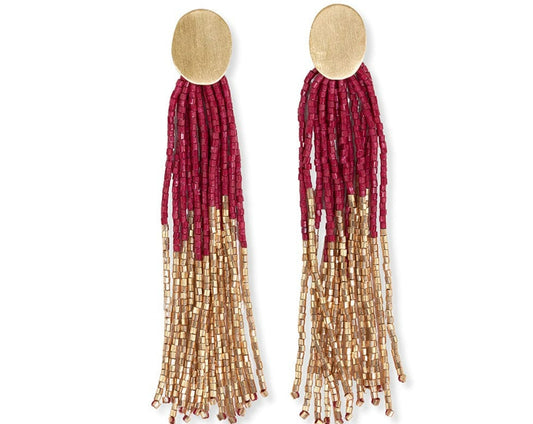 Mae Oval Earring-Red