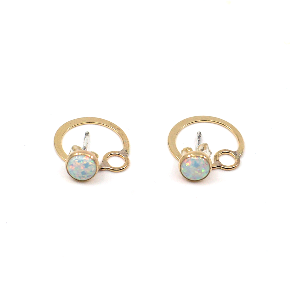 Mineral and Matter Circle Opal Jacket Earrings