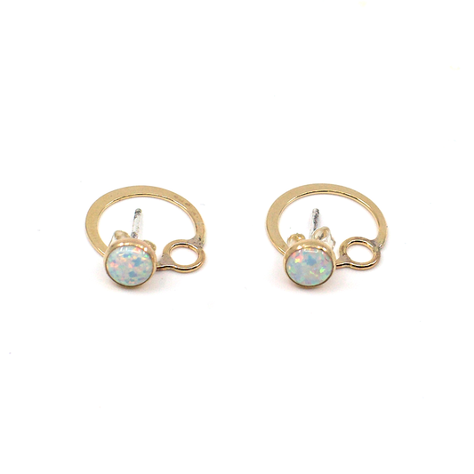 Mineral and Matter Circle Opal Jacket Earrings