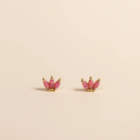 JaxKelly Opal Crown Stud - Pink