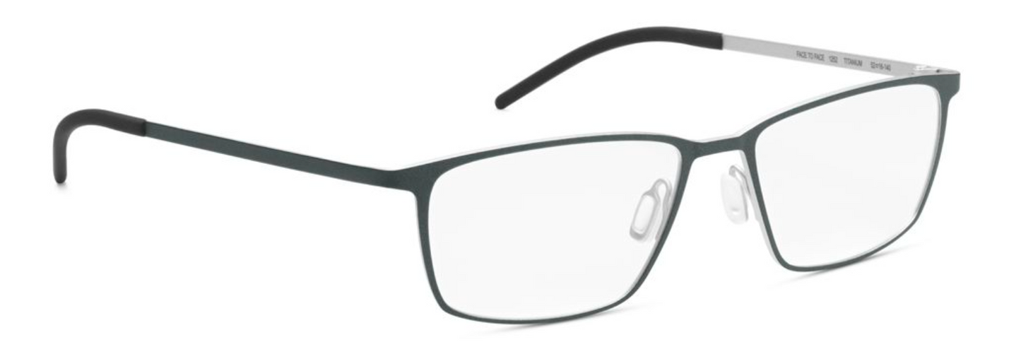 ogreen face to face handmade in japan titanium lightweight danish design clean elegant men male metal rectangle glasses eyewear eyeglasses 1252. matte silver dark grey