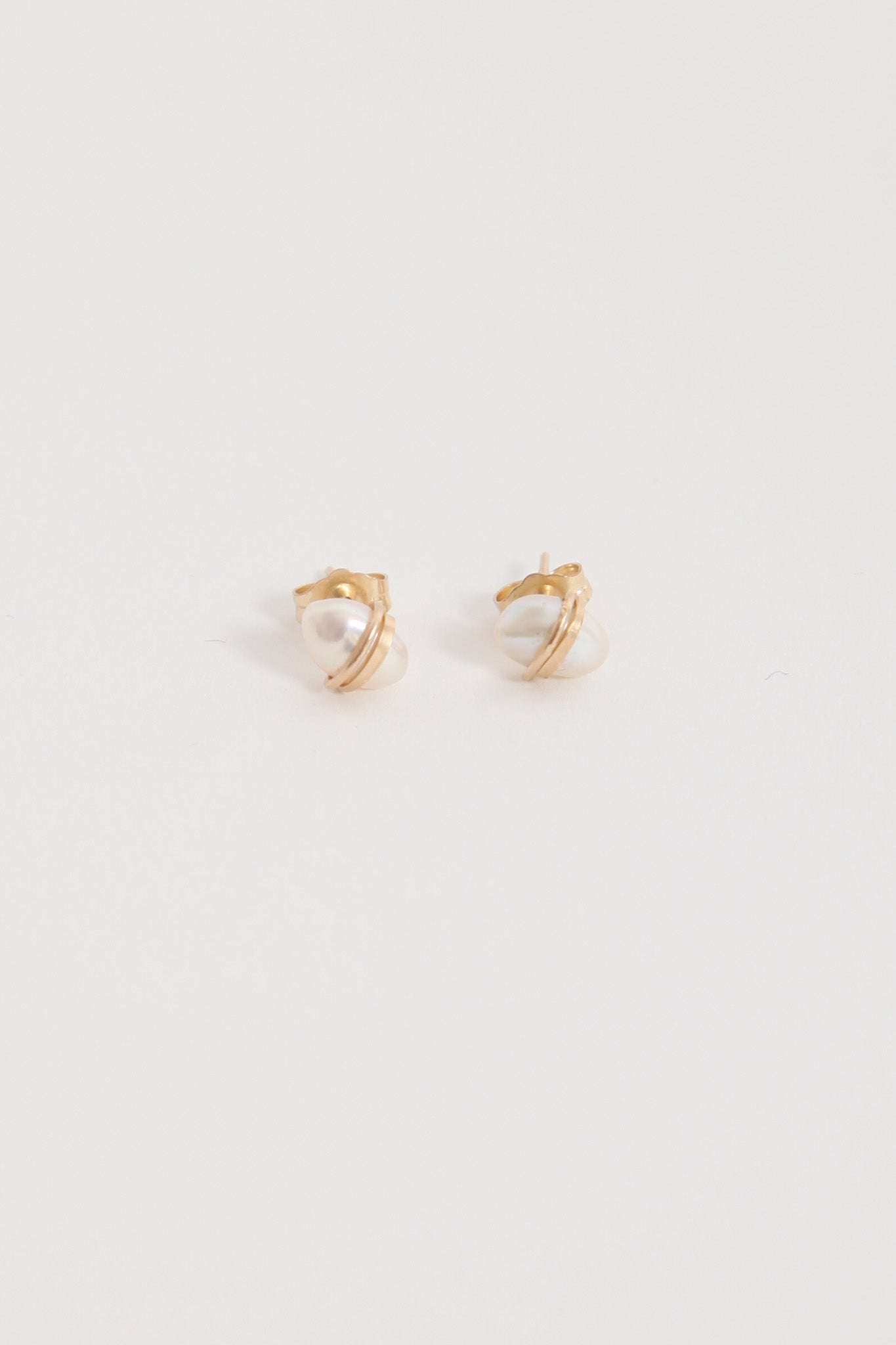 Baroque Pearl Studs - White