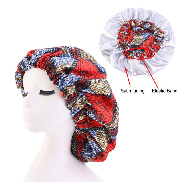 Women's Satin Lined Printed Ankara Bonnet