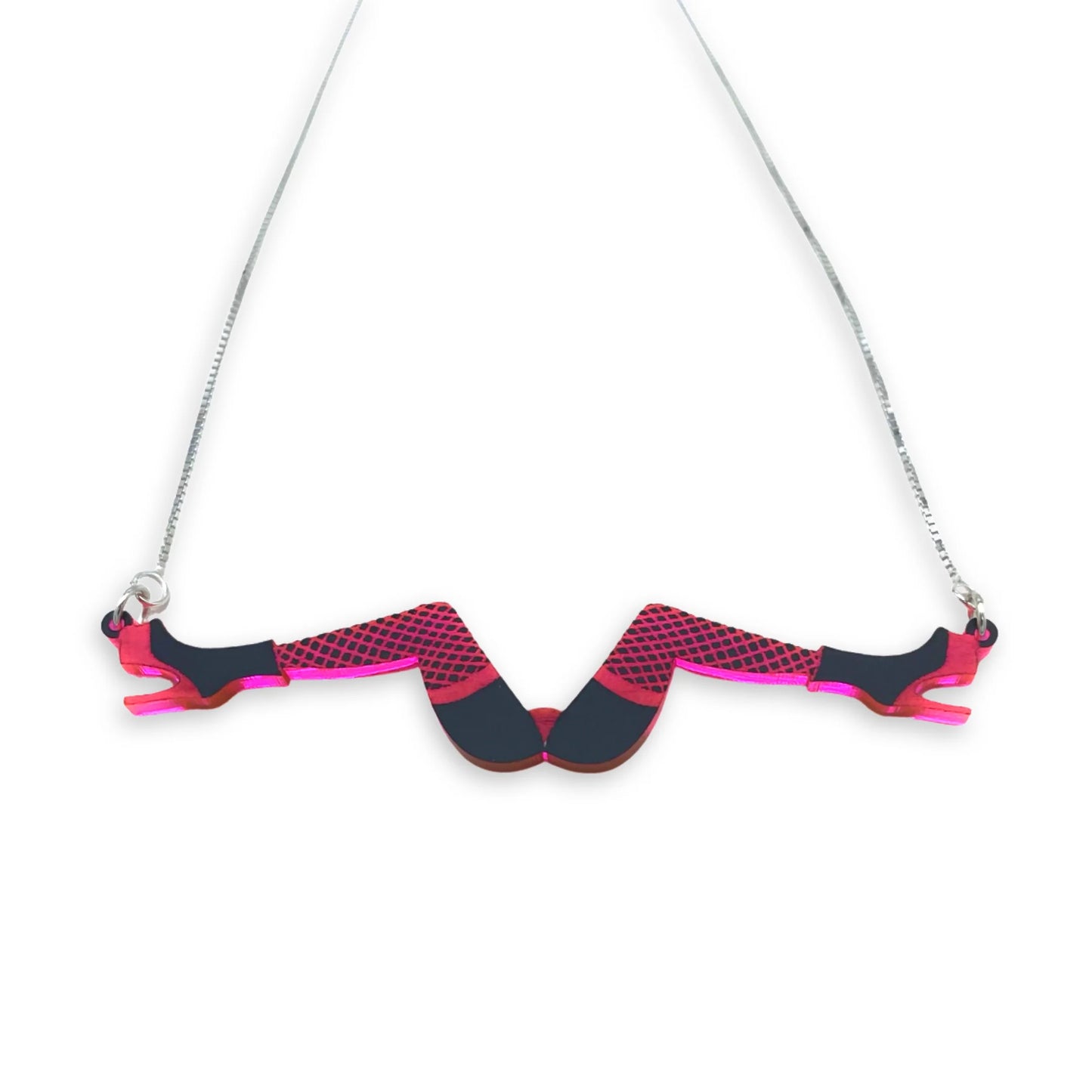 Spread Legs on Silver Chain Necklace