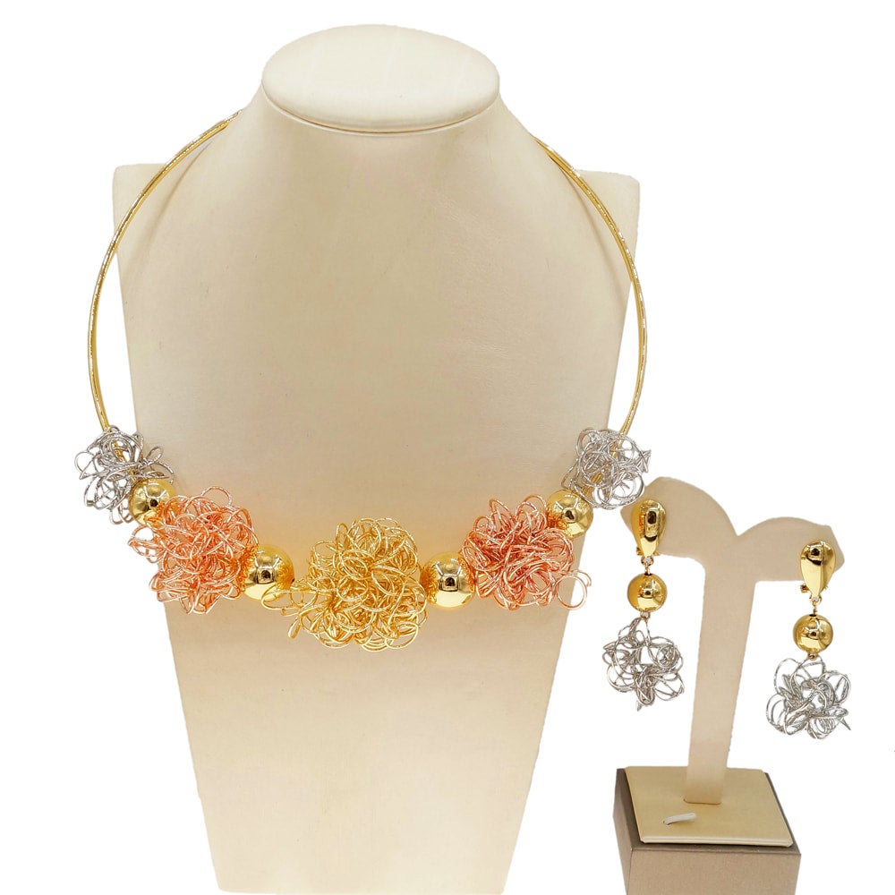 Spiral Balls Brazilian Choker & Earrings Set