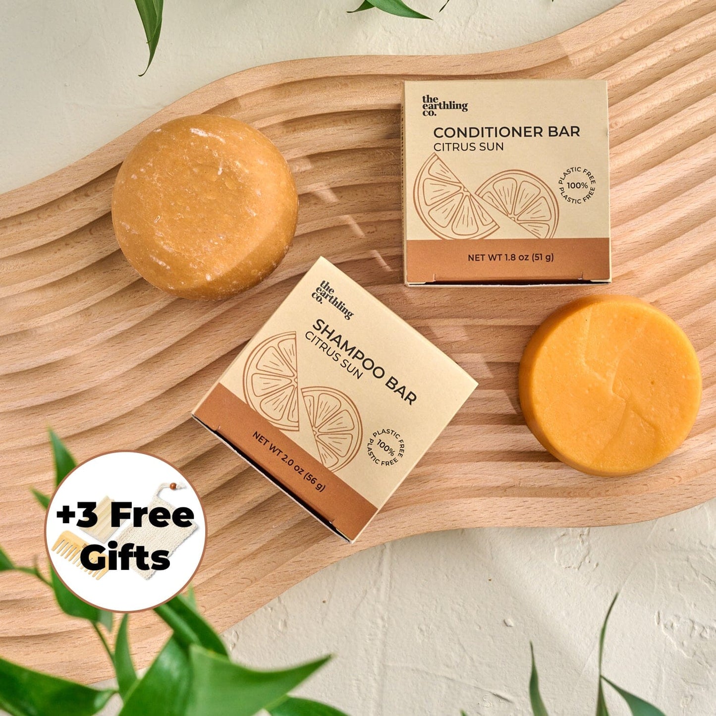 Shampoo & Conditioner for Hair Strength and Moisture + 3 Free Gifts Citrus Sun