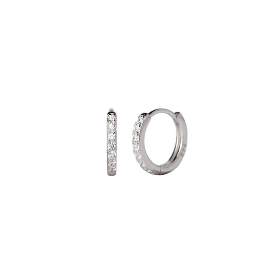 Mineral and Matter Milky Way Silver Hoop Earrings