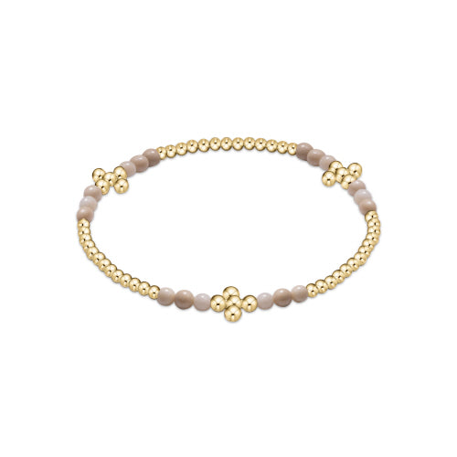 Signature Cross Gold Bliss Pattern 2.5mm Bead Bracelet Pearl
