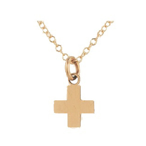 egirl 14" Necklace Gold Signature Cross Gold Charm