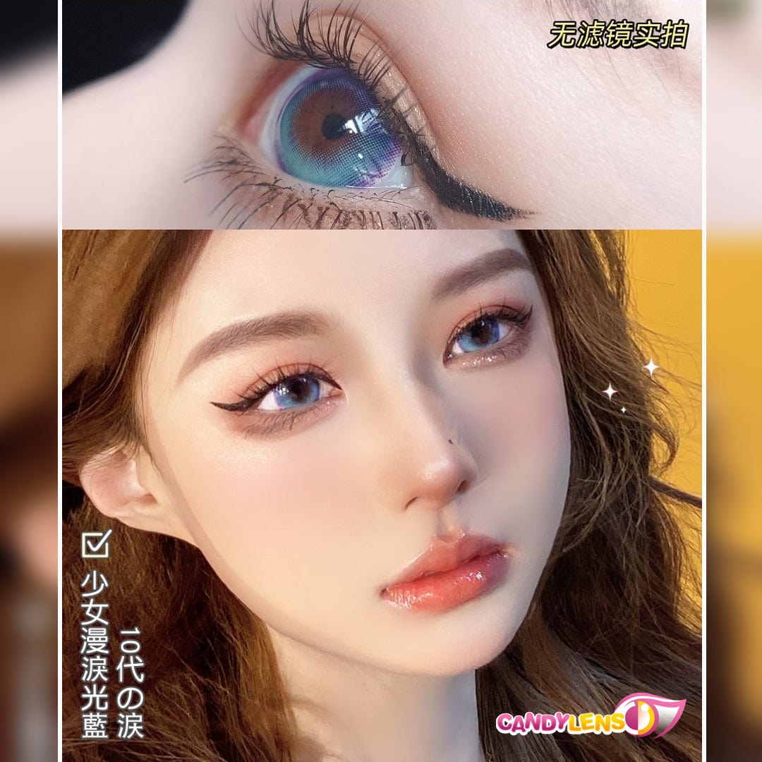 Comic Tears Blue Colored Contacts