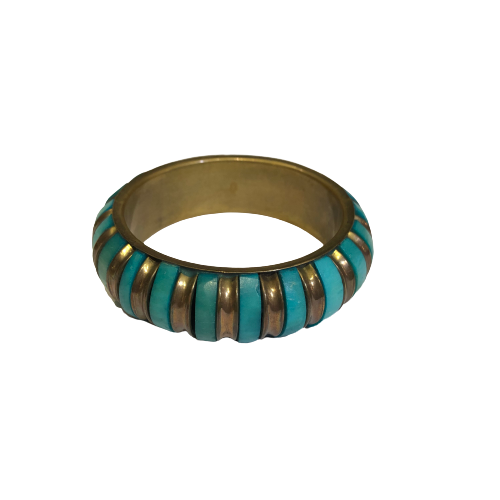 Vintage Turquoise & Brass Bangle