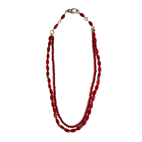 Vintage Garnet Sterling Necklace