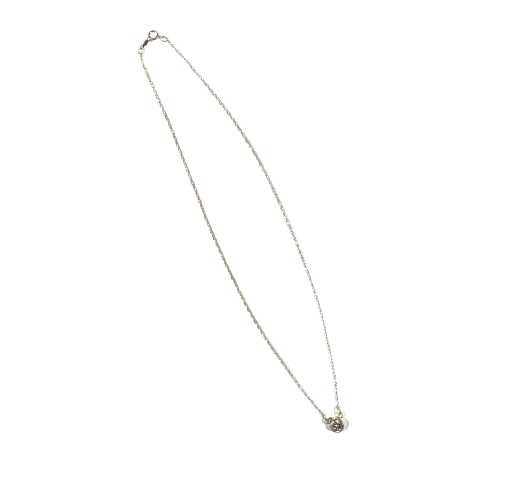 Silver Necklace with Single Cubic Zirconia